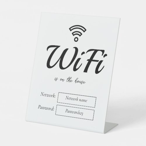Wifi Password and Network Pedestal Sign