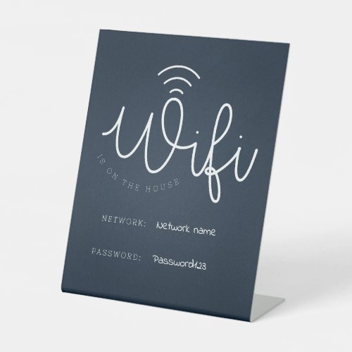 Wifi Password and Network Pedestal Sign