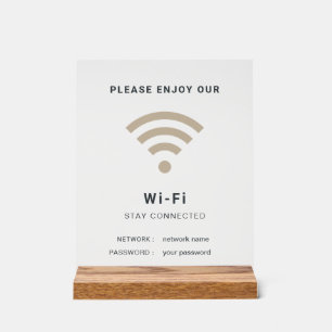 Wifi Password and Network Personalized Acrylic Sign