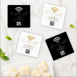 Wifi Password and Network Personalized Coaster Set<br><div class="desc">Wifi Password and Network Personalized information acrylic coaster set - ideal for home or business .. these coasters are practical and informative - add your own network and wi-fi details - Drink coasters from Ricaso - available in black and silver and white and gold</div>