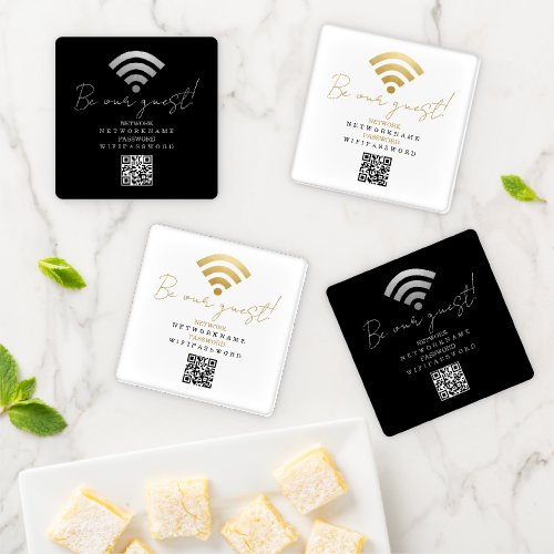 Wifi Password and Network Personalized Coaster Set