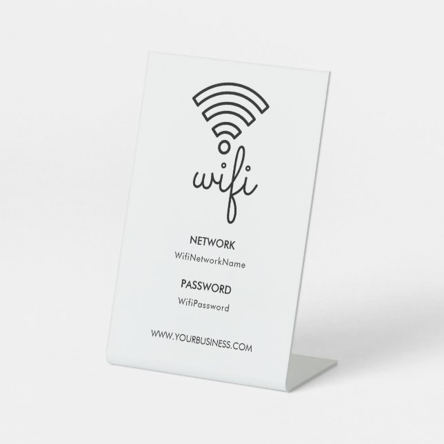 Wifi Password and Network Personalized Pedestal Sign (Front)