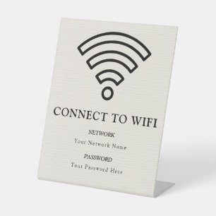 Wifi Password and Network Personalized Pedestal Sign