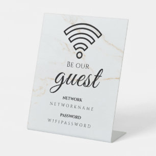 Wifi Password and Network Personalized Pedestal Sign