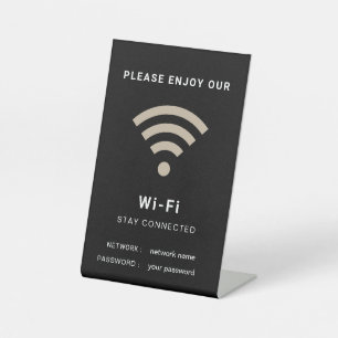 Wifi Password and Network Personalized Pedestal Sign