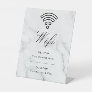 Wifi Password and Network Personalized Pedestal Sign