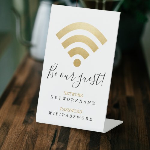 Wifi Password and Network Personalized Pedestal Sign