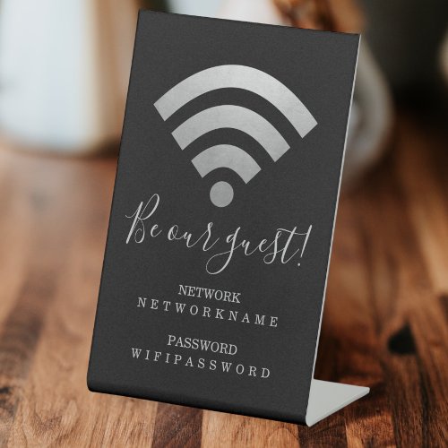 Wifi Password and Network Personalized Pedestal Sign