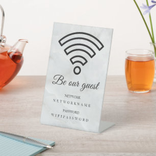 Wifi Password and Network Personalized Pedestal Sign