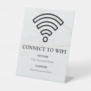Wifi Password and Network Personalized Pedestal Sign