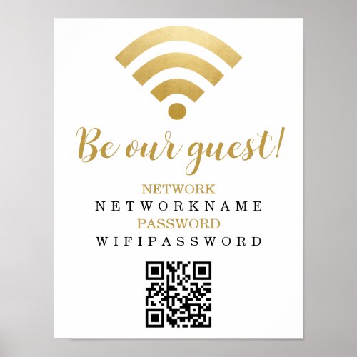 Wifi Password and Network Personalized Poster