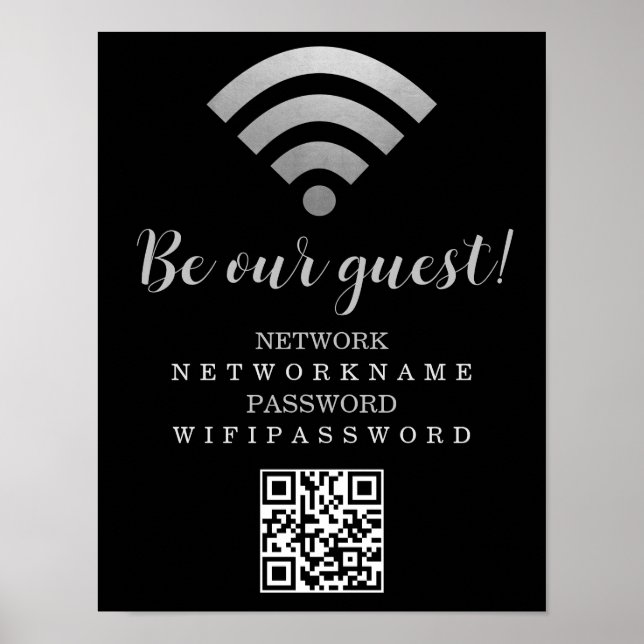 Wifi Password and Network Personalized Poster (Front)