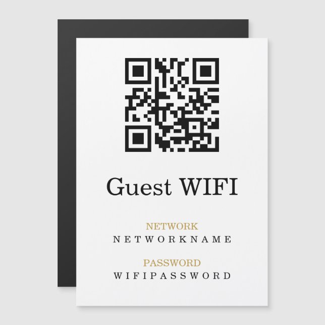 Wifi Password and Network Personalized QR Code (Front/Back)