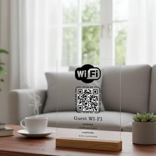 Wifi Password and Network Personalized QR Code  Acrylic Sign (Creator Uploaded)