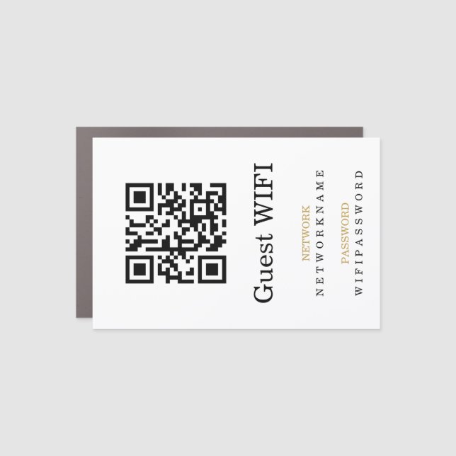 Wifi Password and Network Personalized QR Code Car Magnet (Front)