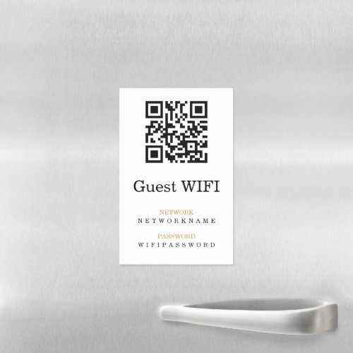 Wifi Password and Network Personalized QR Code Magnetic Dry Erase Sheet