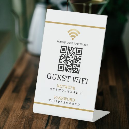 Wifi Password and Network Personalized QR Code Pedestal Sign