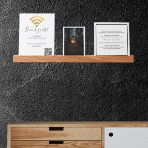 Wifi Password and Network Personalized QR Code Picture Ledge