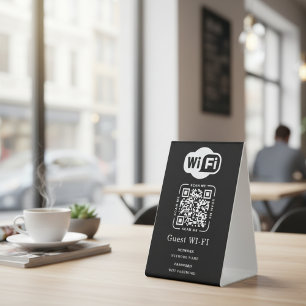 Wifi Password and Network Personalized QR Code Table Tent