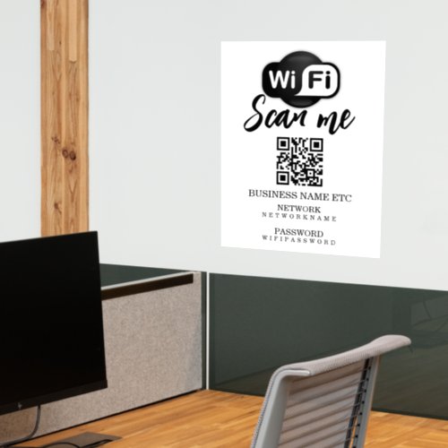Wifi Password and Network Personalized QR Code Wall Decal
