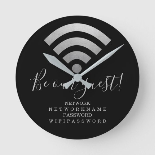 Wifi Password and Network Personalized Round Clock
