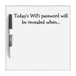 WiFi Password Chore Sign Dry Erase Board