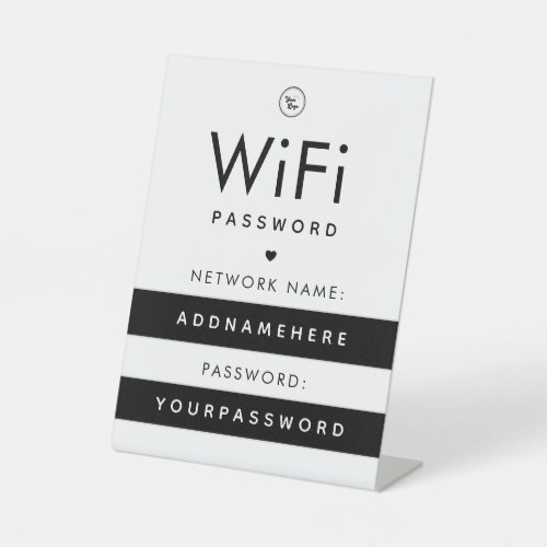 WiFi Password Code Internet Network Logo  Heart Pedestal Sign