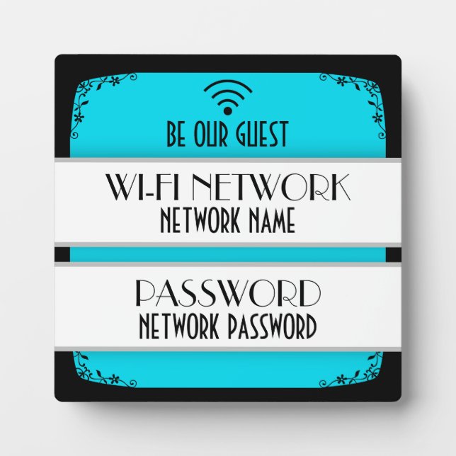 Wifi Password Custom Color Plaque (Front)