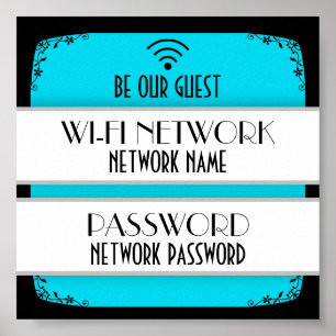 Wifi Password Custom Color Poster