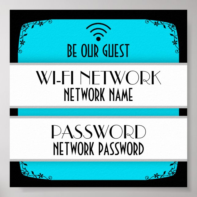 Wifi Password Custom Color Poster (Front)