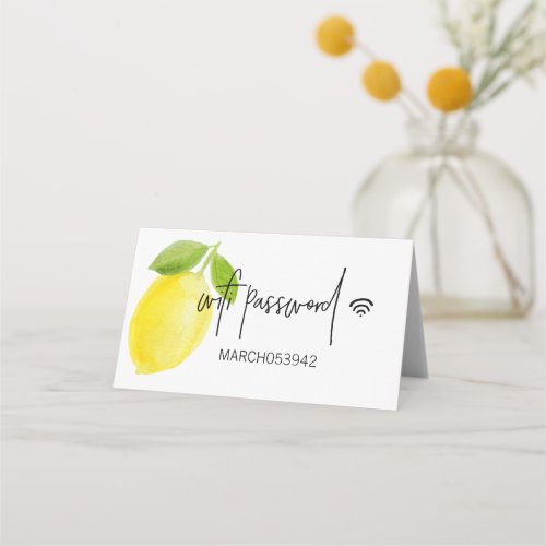 WIFI PASSWORD  Folded desk sign Place Card