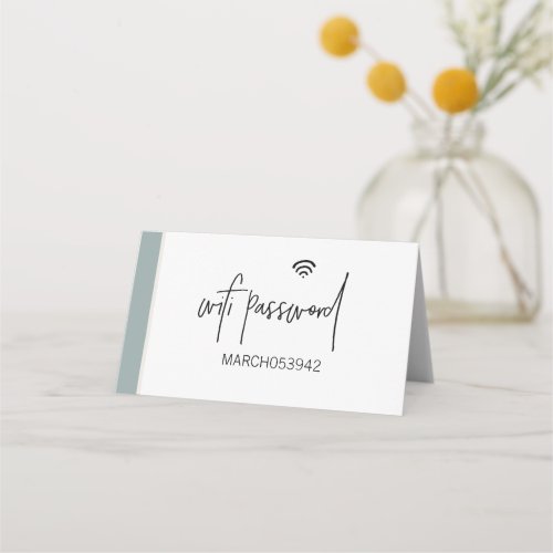 WIFI PASSWORD  Folded desk sign Place Card