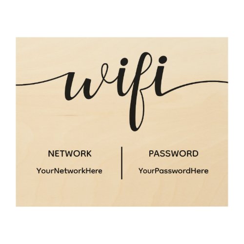 WiFi Password for Office or AirBnB Wood Wall Art
