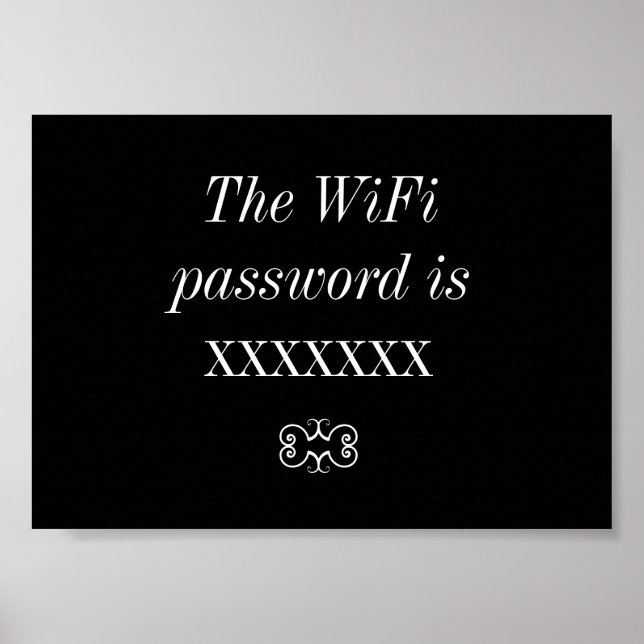 WiFi Password Frameable Poster (Front)