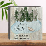 Wifi Password Lake Vacation Rental Guest Wooden Box Sign<br><div class="desc">Wifi Password Lake Vacation Rental Guest decor. Beautiful watercolor scenic design complete with trees,  lake and boat. Decorative home decor to let your guests know the internet password and network information. Wonderful for lakeside cabin vacation rentals,  summer homes or for a guest room.</div>