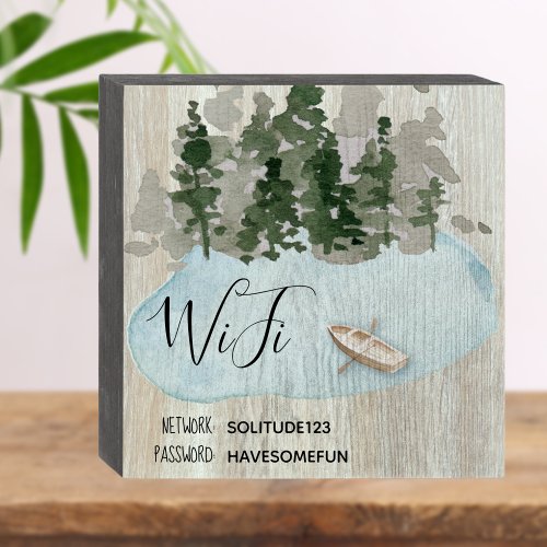 Wifi Password Lake Vacation Rental Guest Wooden Box Sign