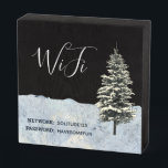 Wifi Password Mountain Lake Vacation Rental Guest Wooden Box Sign<br><div class="desc">Wifi Password Mountain Lake Vacation Rental Guest decor. Beautiful watercolor scenic design complete with tree and snow covered ground. Perfect for your winter cabin. Decorative home decor to let your guests know the internet password and network information. Wonderful for lakeside cabin vacation rentals, summer homes or for a guest room....</div>