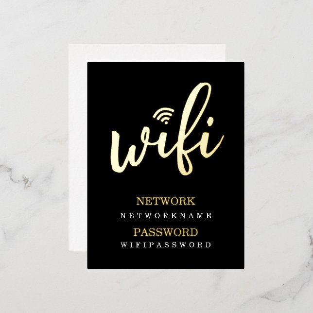 Wifi Password Network Personalized Foil Postcard (Front/Back)
