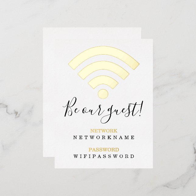 Wifi Password Network Personalized Foil Postcard (Front/Back)