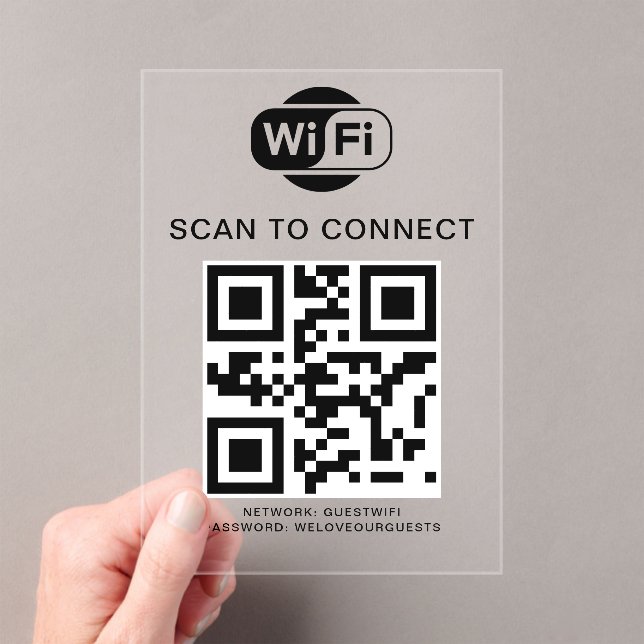 Wifi Password | QR Code Scan to Connect Acrylic Invitations (Insitu (Handheld))