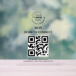 Wifi Password | QR Code Scan to Connect Acrylic Sign