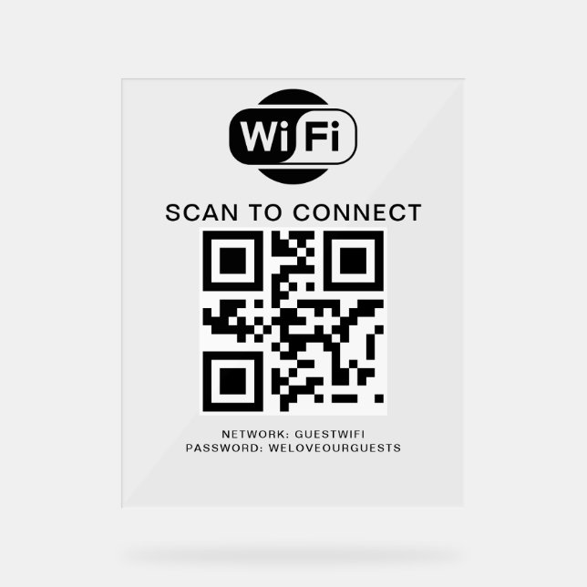 Wifi Password | QR Code Scan to Connect Acrylic Sign (Front)