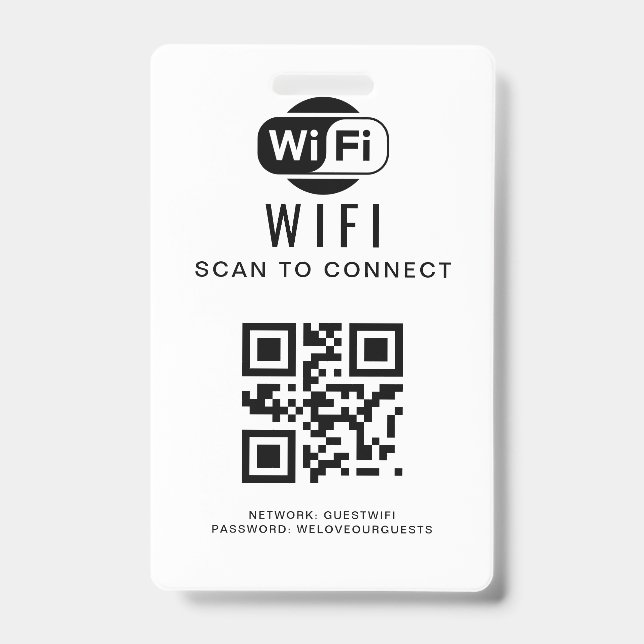 Wifi Password | QR Code Scan to Connect Badge (Front)