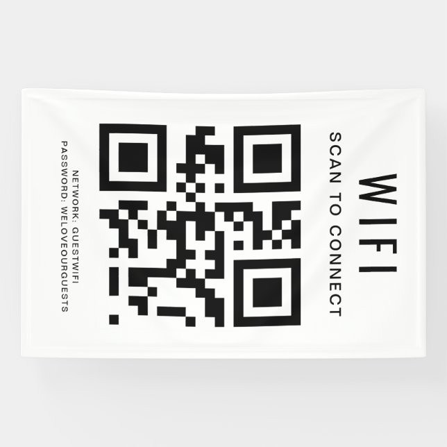 Wifi Password | QR Code Scan to Connect Banner (Horizontal)