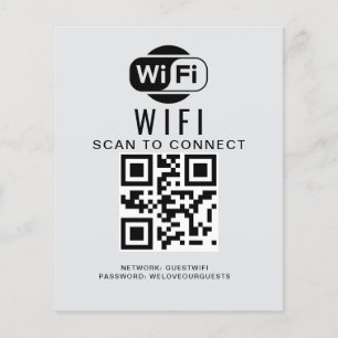 Wifi Password   QR Code Scan to Connect Flyer