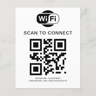 Wifi Password QR Code Scan to Connect Flyer