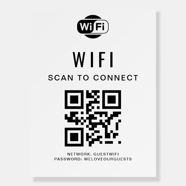Wifi Password | QR Code Scan to Connect Foam Board (Front)