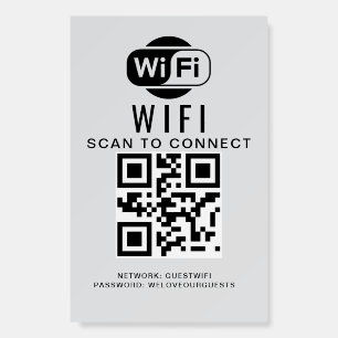 Wifi Password   QR Code Scan to Connect Foam Board