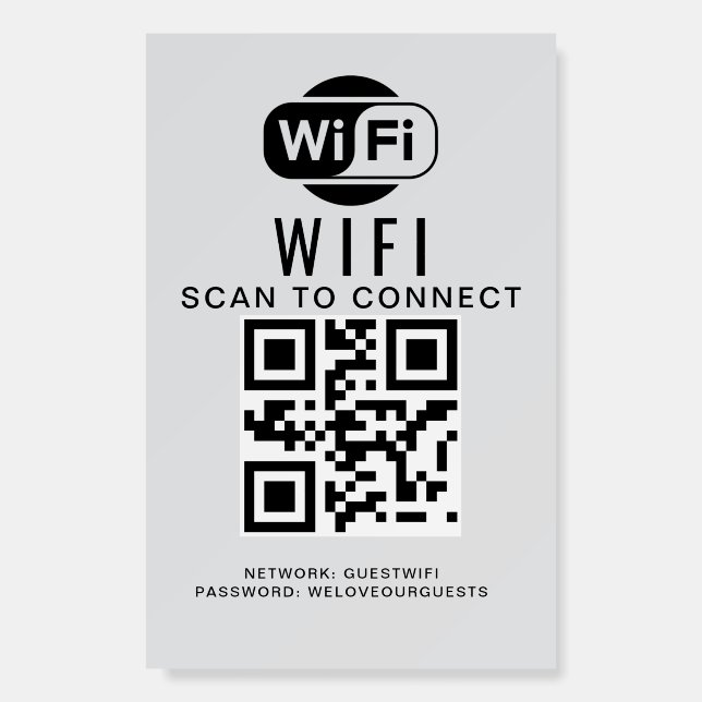Wifi Password | QR Code Scan to Connect Foam Board (Front)