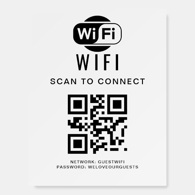 Wifi Password | QR Code Scan to Connect Foam Board (Front)
